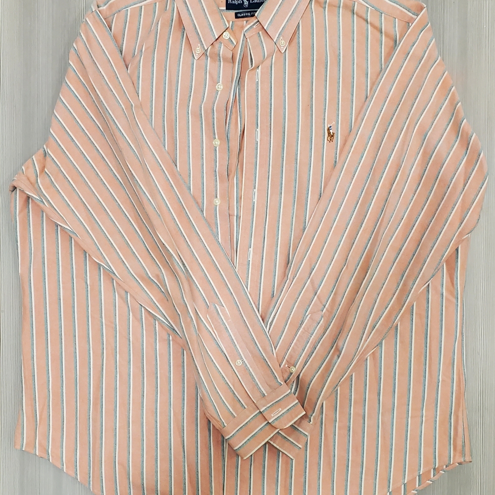 Polo Ralph Lauren Peach Striped Button Down Shirt